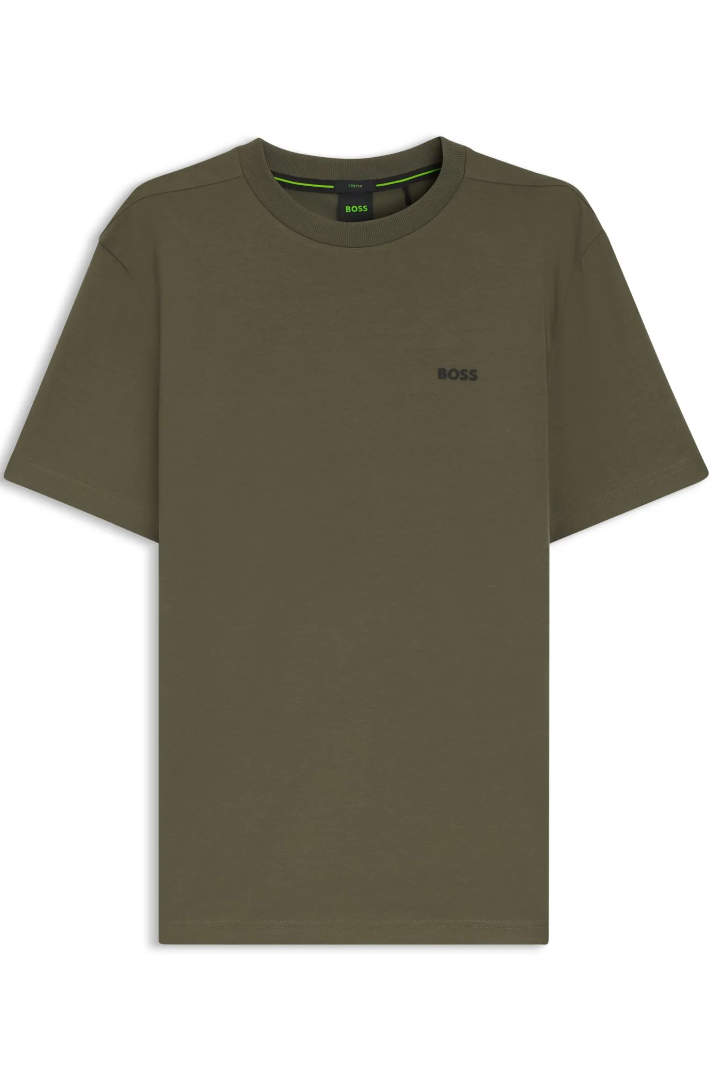 Stretch-cotton T-shirt with contrast logo