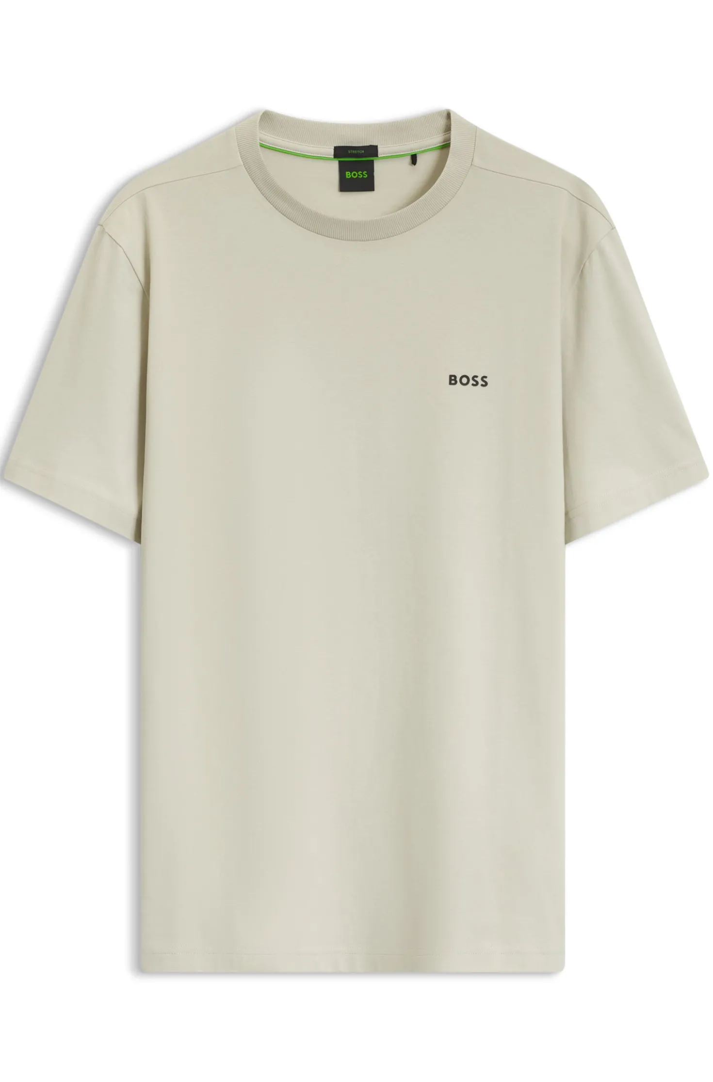 Stretch-cotton T-shirt with contrast logo