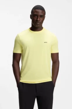 Stretch-cotton T-shirt with contrast logo