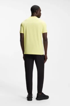 Stretch-cotton T-shirt with contrast logo