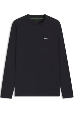 Stretch-cotton T-shirt with contrast logo
