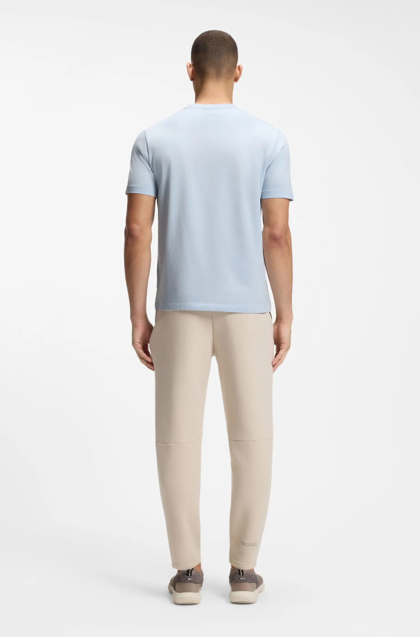 Stretch-cotton T-shirt with contrast logo