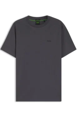 Stretch-cotton T-shirt with contrast logo