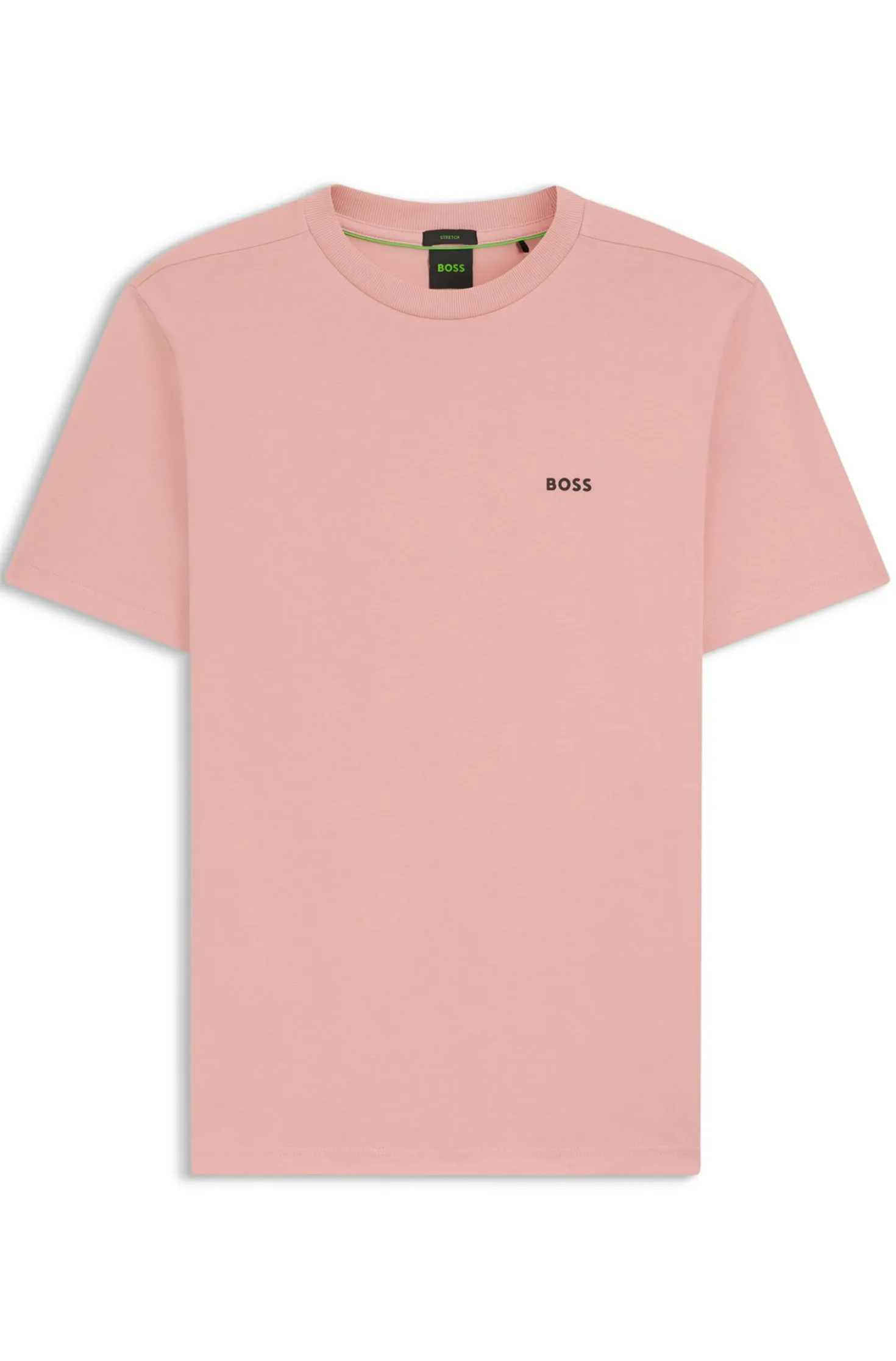 Stretch-cotton T-shirt with contrast logo