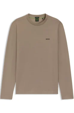 Stretch-cotton T-shirt with contrast logo