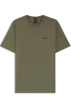 Stretch-cotton T-shirt with contrast logo
