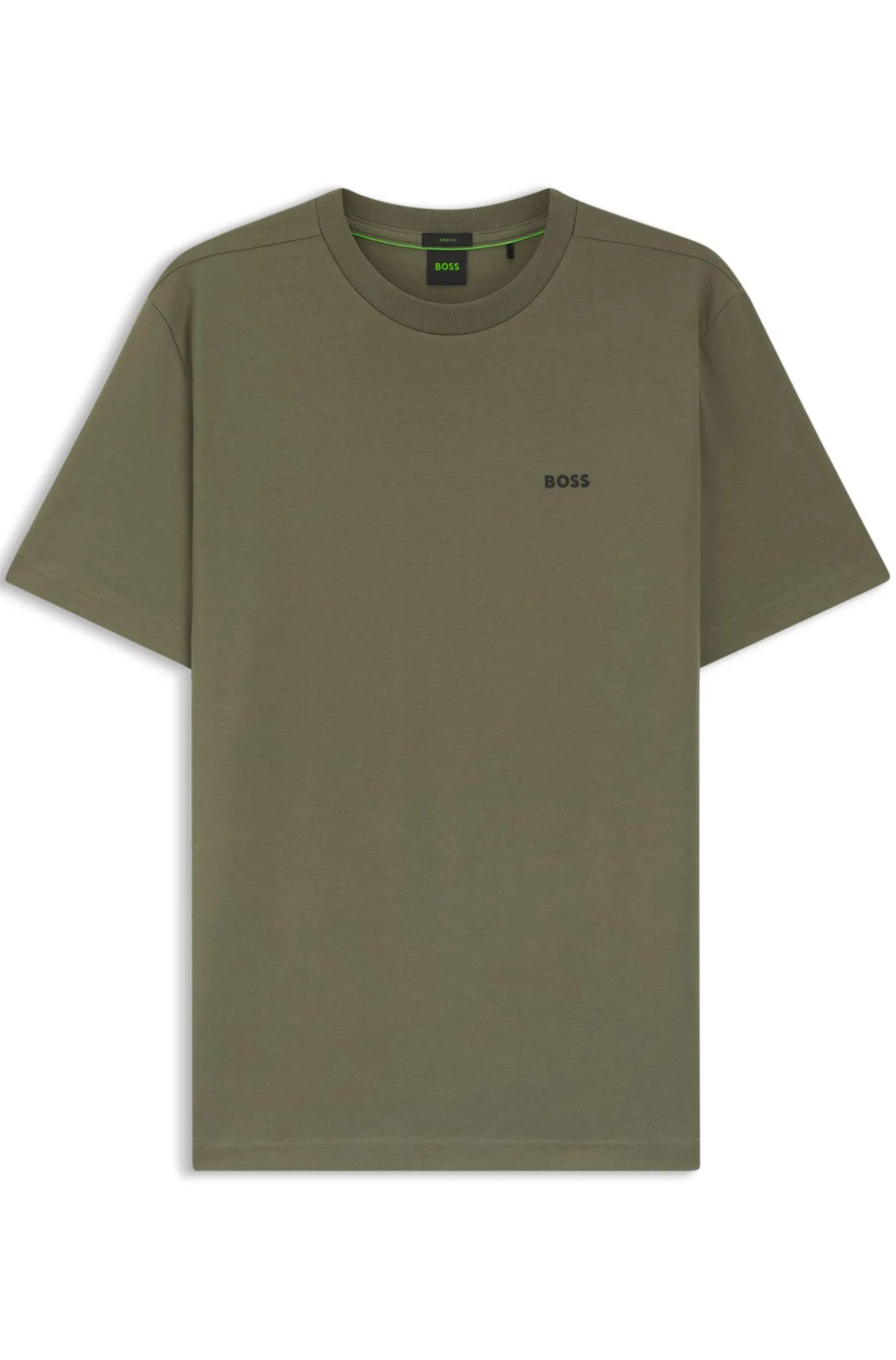 Stretch-cotton T-shirt with contrast logo