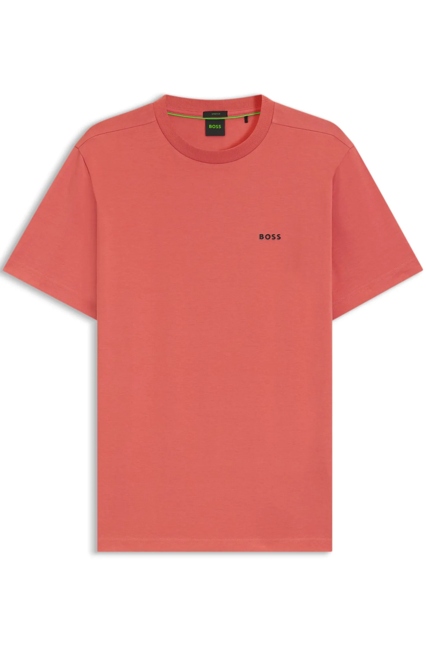 Stretch-cotton T-shirt with contrast logo
