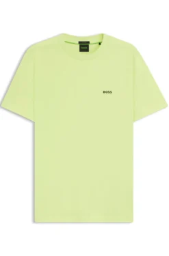 Stretch-cotton T-shirt with contrast logo