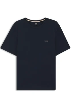 Stretch-cotton T-shirt with embroidered logo