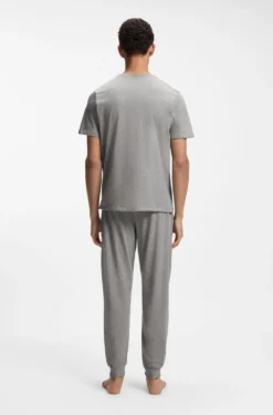 Stretch-cotton T-shirt with embroidered logo