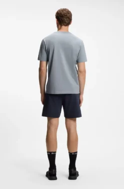 Stretch-cotton T-shirt with flag artwork