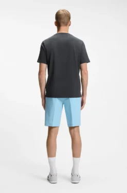 Stretch-cotton T-shirt with geometric print