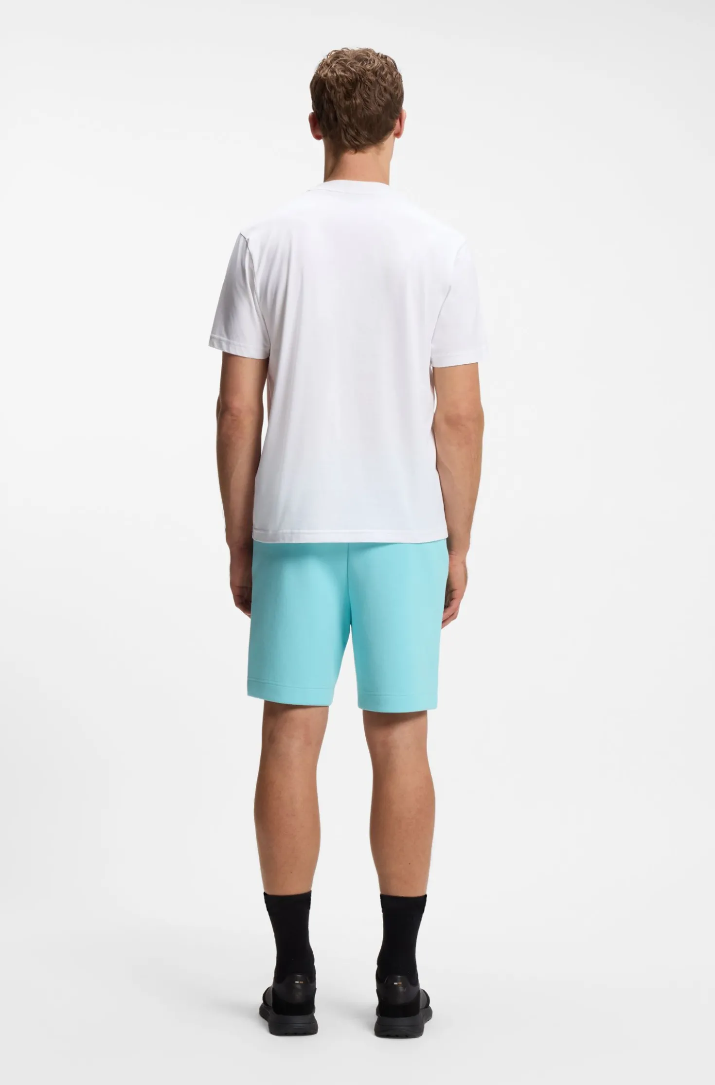 Stretch-cotton T-shirt with jacquard tape