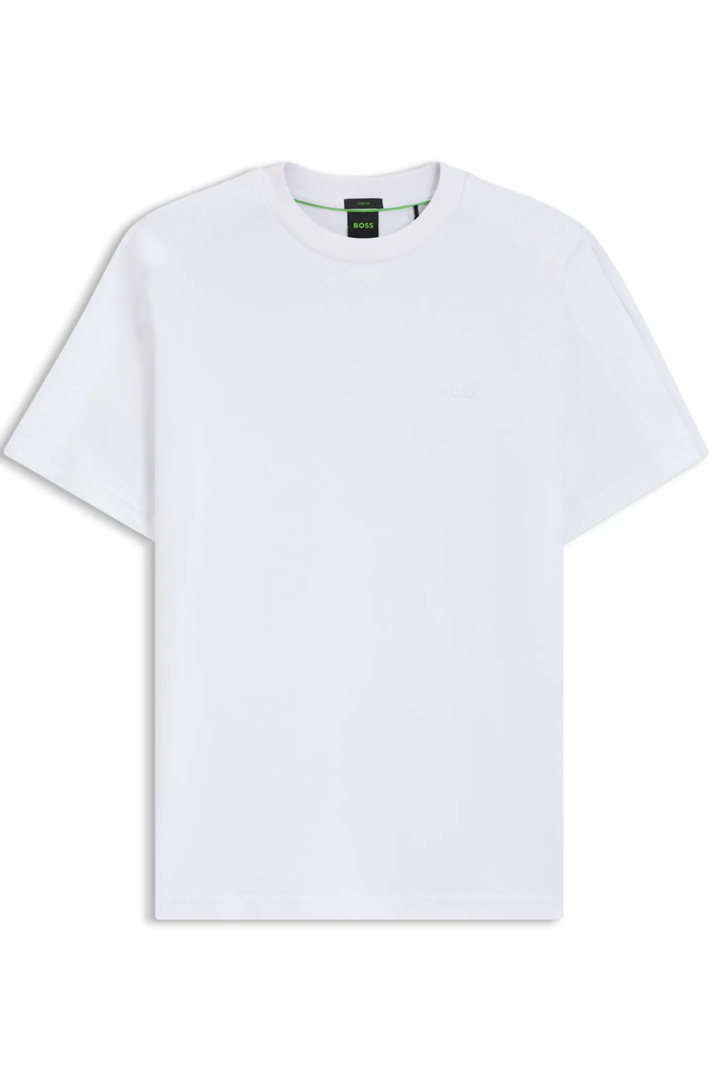Stretch-cotton T-shirt with jacquard tape