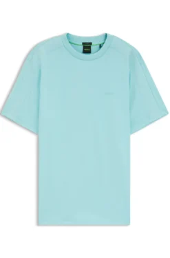 Stretch-cotton T-shirt with jacquard tape