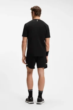 Stretch-cotton T-shirt with tennis artwork