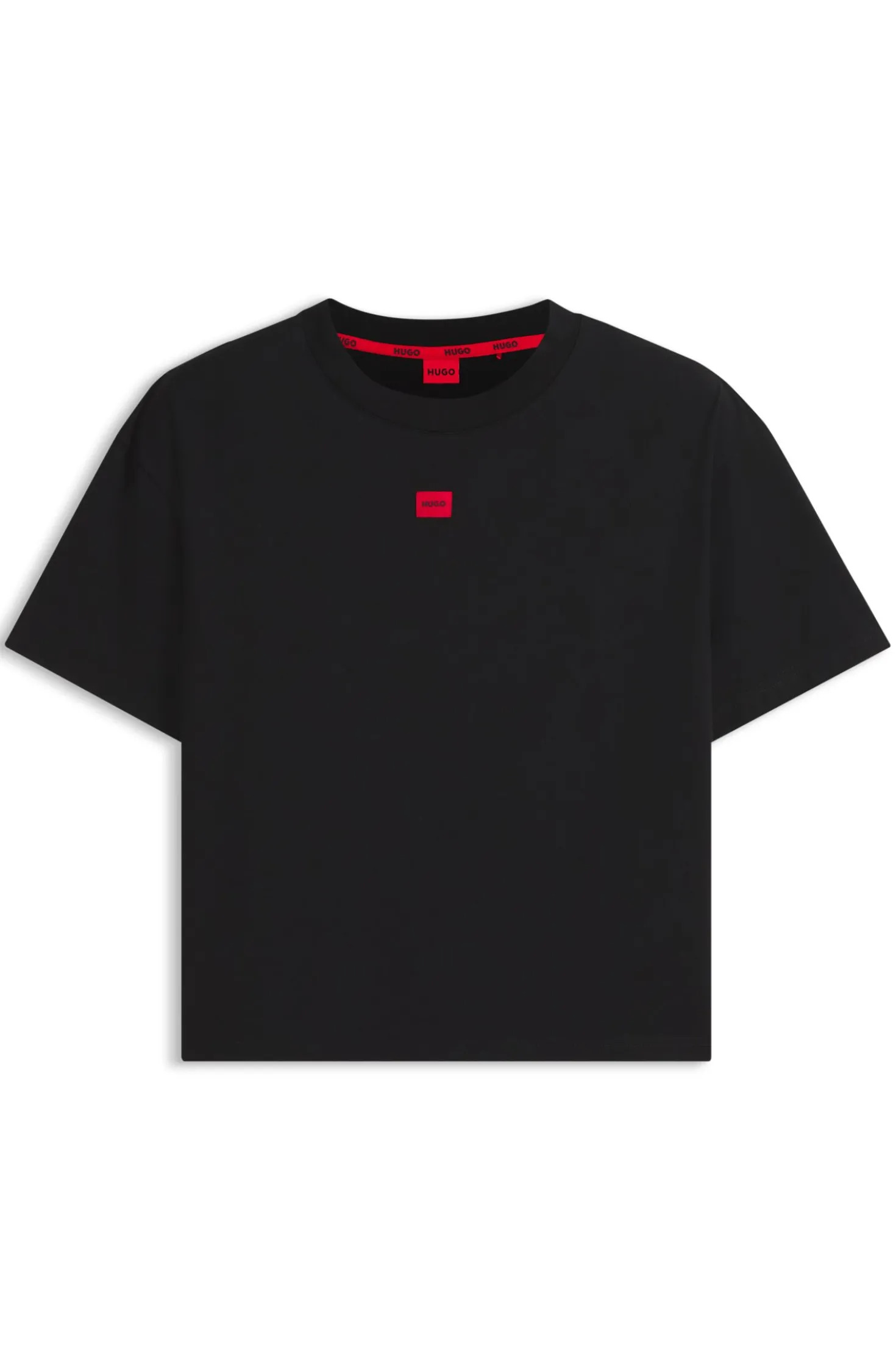 Stretch-fabric loungewear T-shirt with logo label