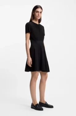 Stretch-jersey dress with keyhole neckline
