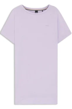 Stretch-jersey night dress with logo print