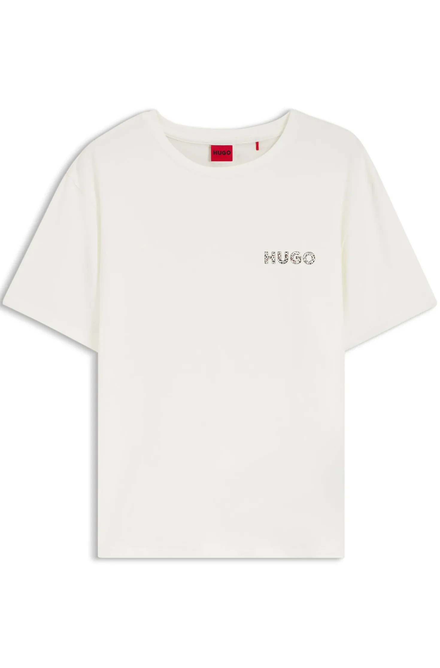 Stretch-jersey pyjama T-shirt with logo print