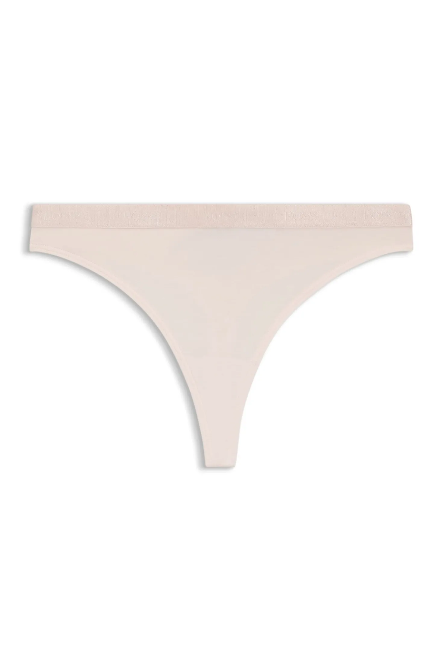 Stretch-jersey thong with logo waistband