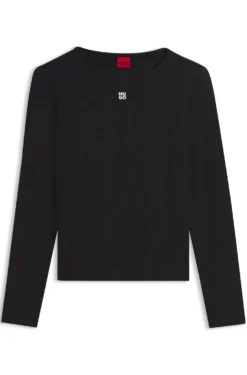 Stretch-jersey top with stacked-logo print