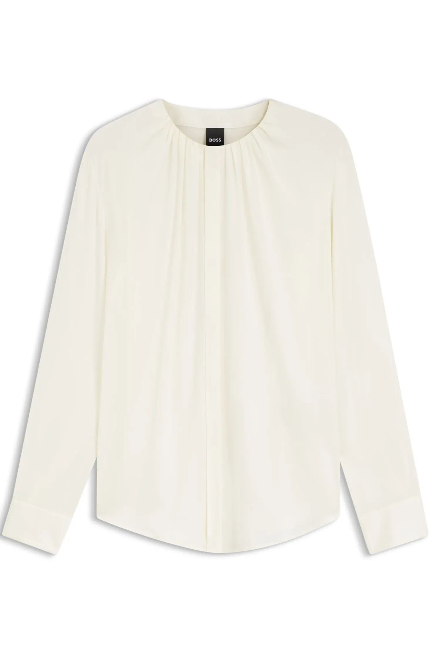 Stretch-silk blouse with gathered details