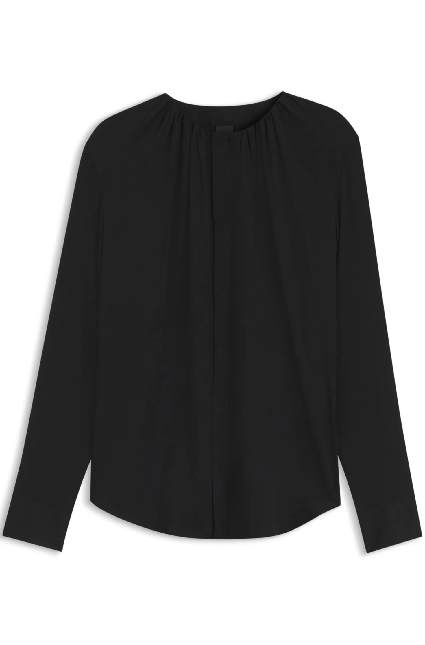 Stretch-silk blouse with gathered details