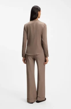Stretch-silk blouse with gathered details