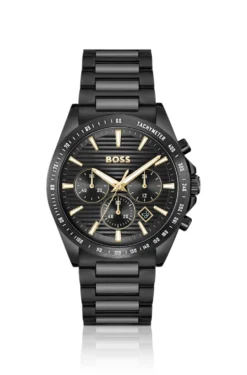 Strike Black-plated watch with tonal H-link bracelet
