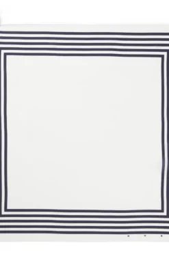 Striped-border bandana blended with silk
