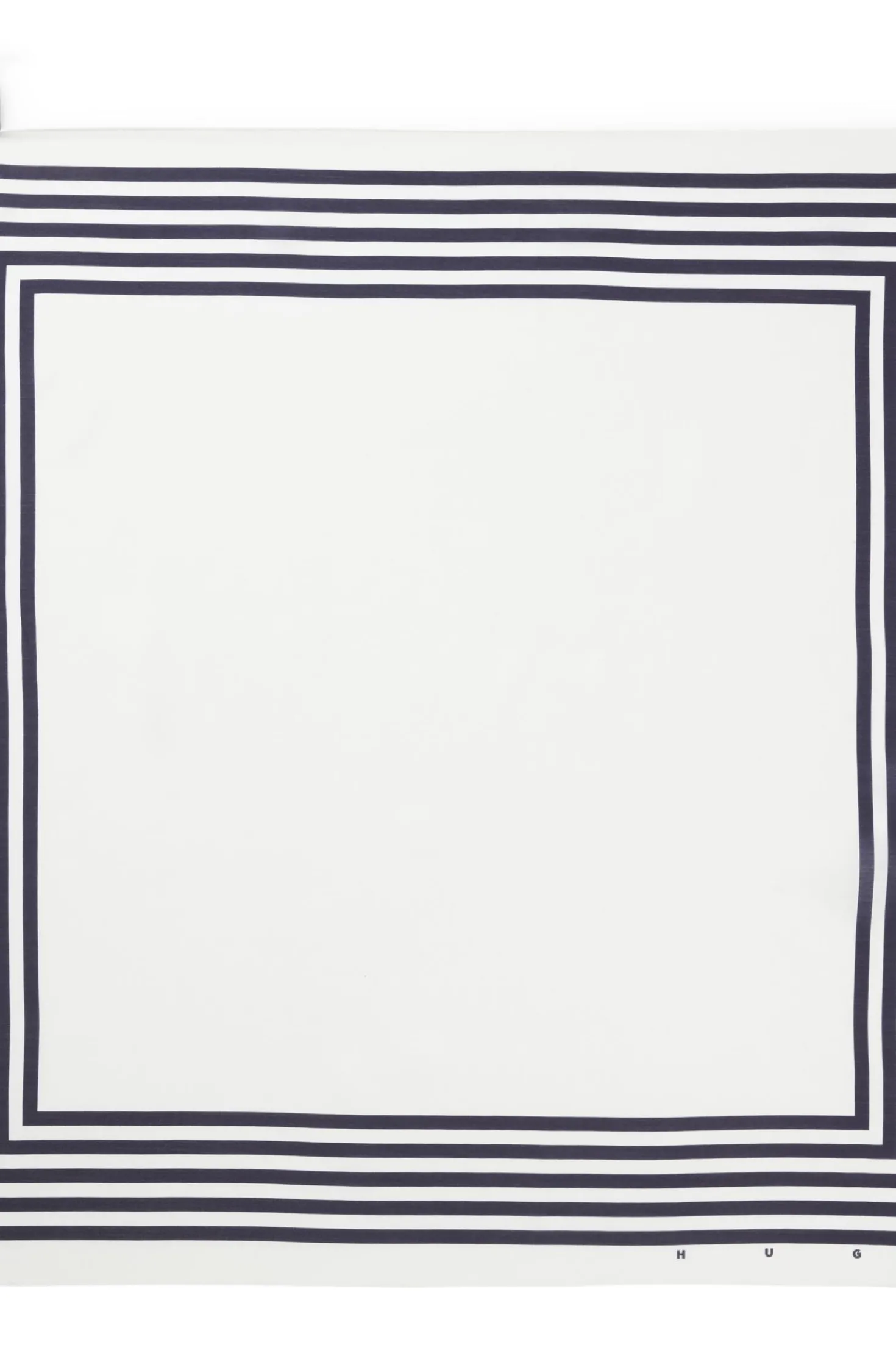 Striped-border bandana blended with silk
