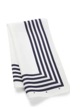 Striped-border bandana blended with silk