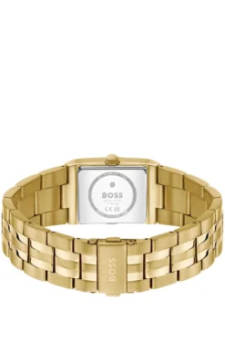 Strivo gold-tone watch with stripe detail