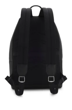 Structured backpack with polished logo lettering