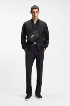 Structured belt bag with contrast logo