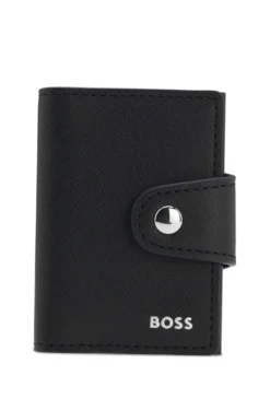 Structured card holder with press-stud closure