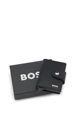 Structured card holder with press-stud closure
