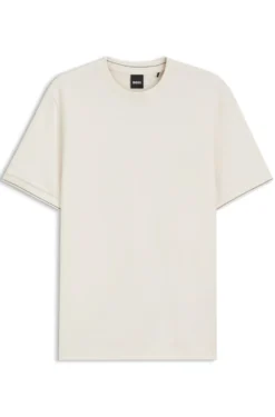 Structured-cotton T-shirt with cuff stripes