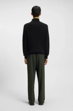 Structured-knit rollneck sweater in cotton