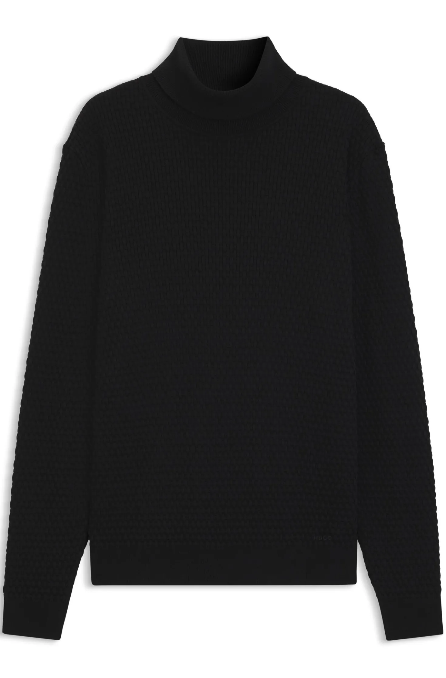Structured-knit rollneck sweater in cotton