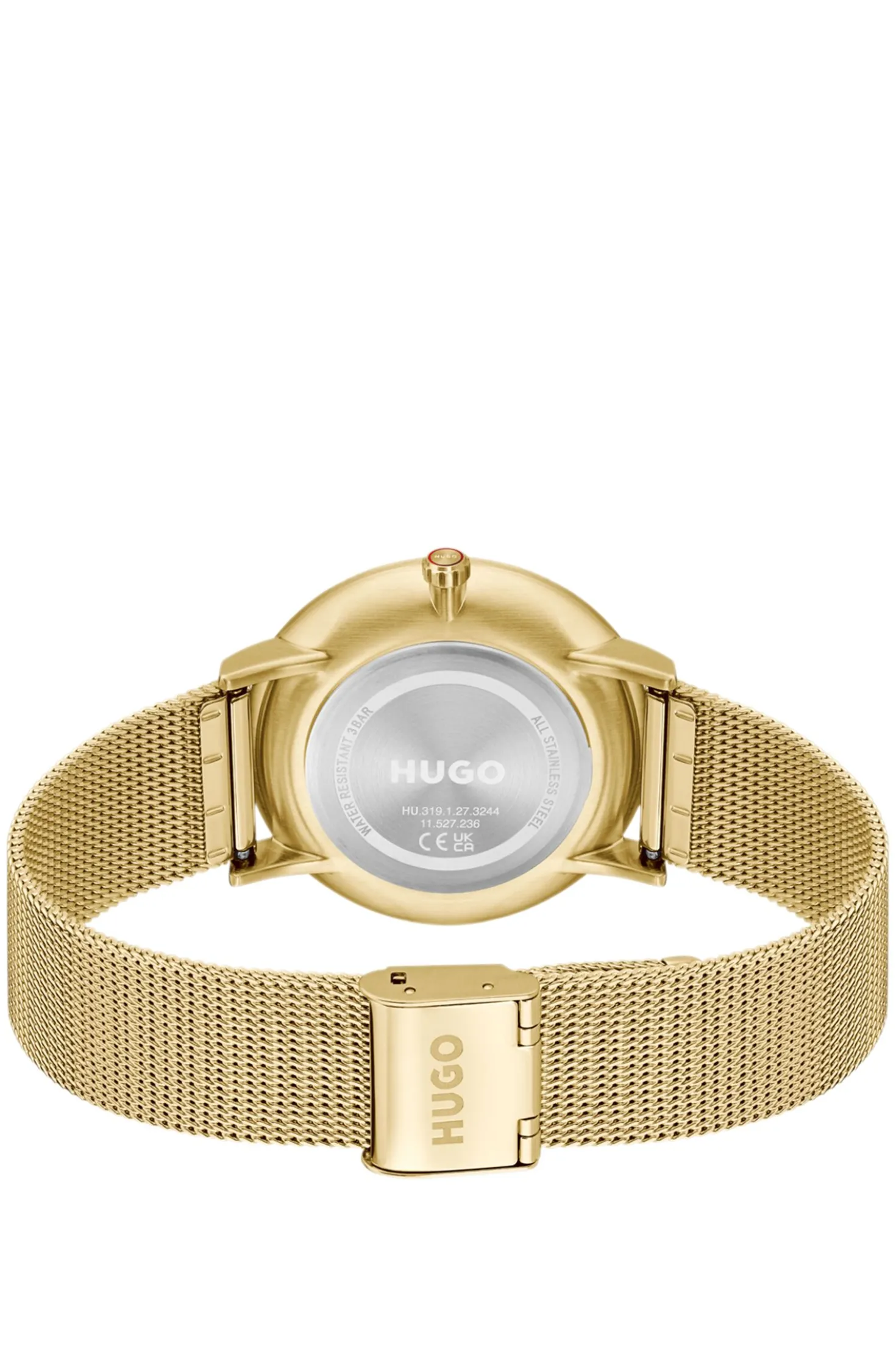 Style gold-tone watch with black dial