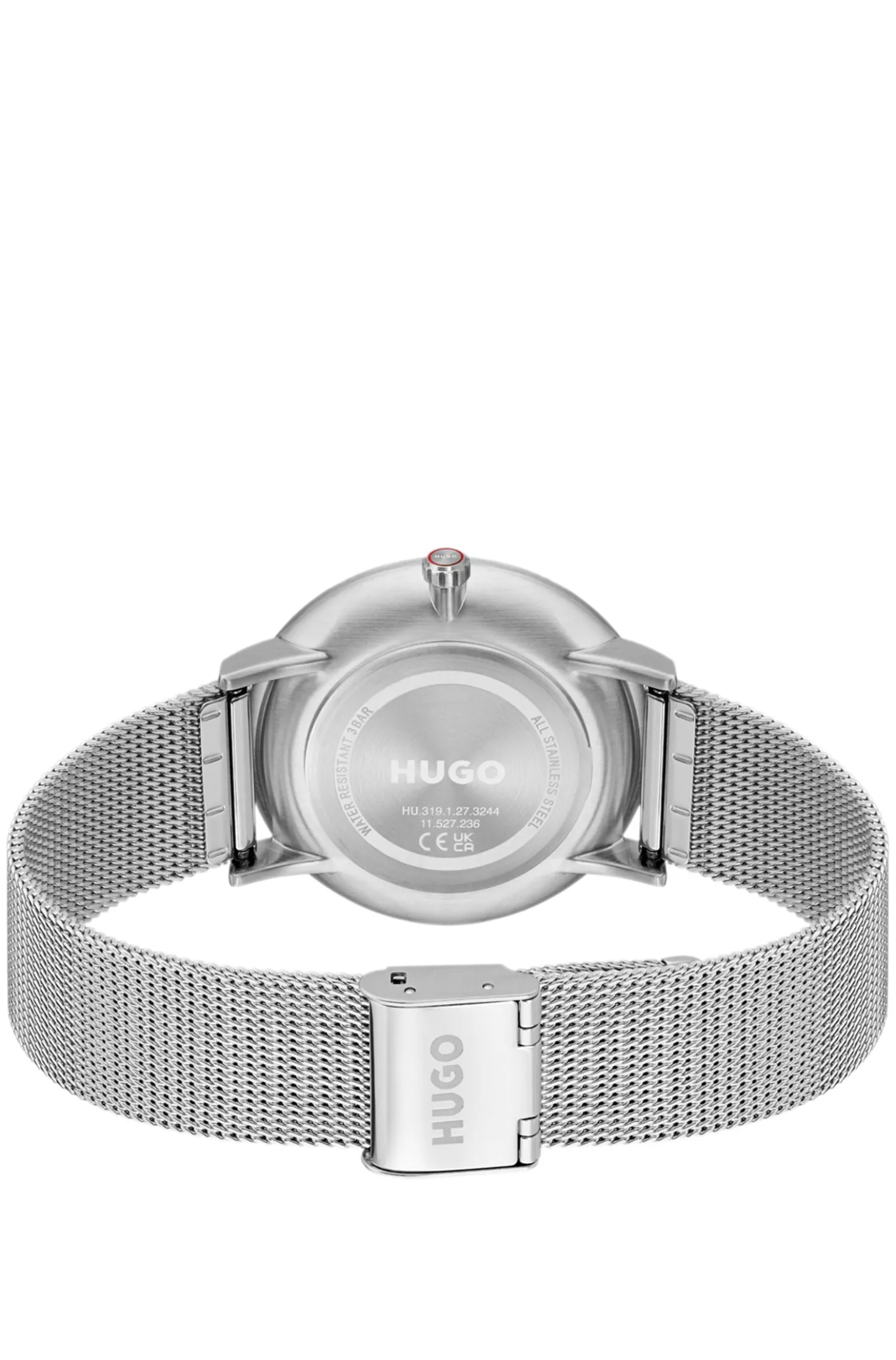 Style silver-tone watch with white dial