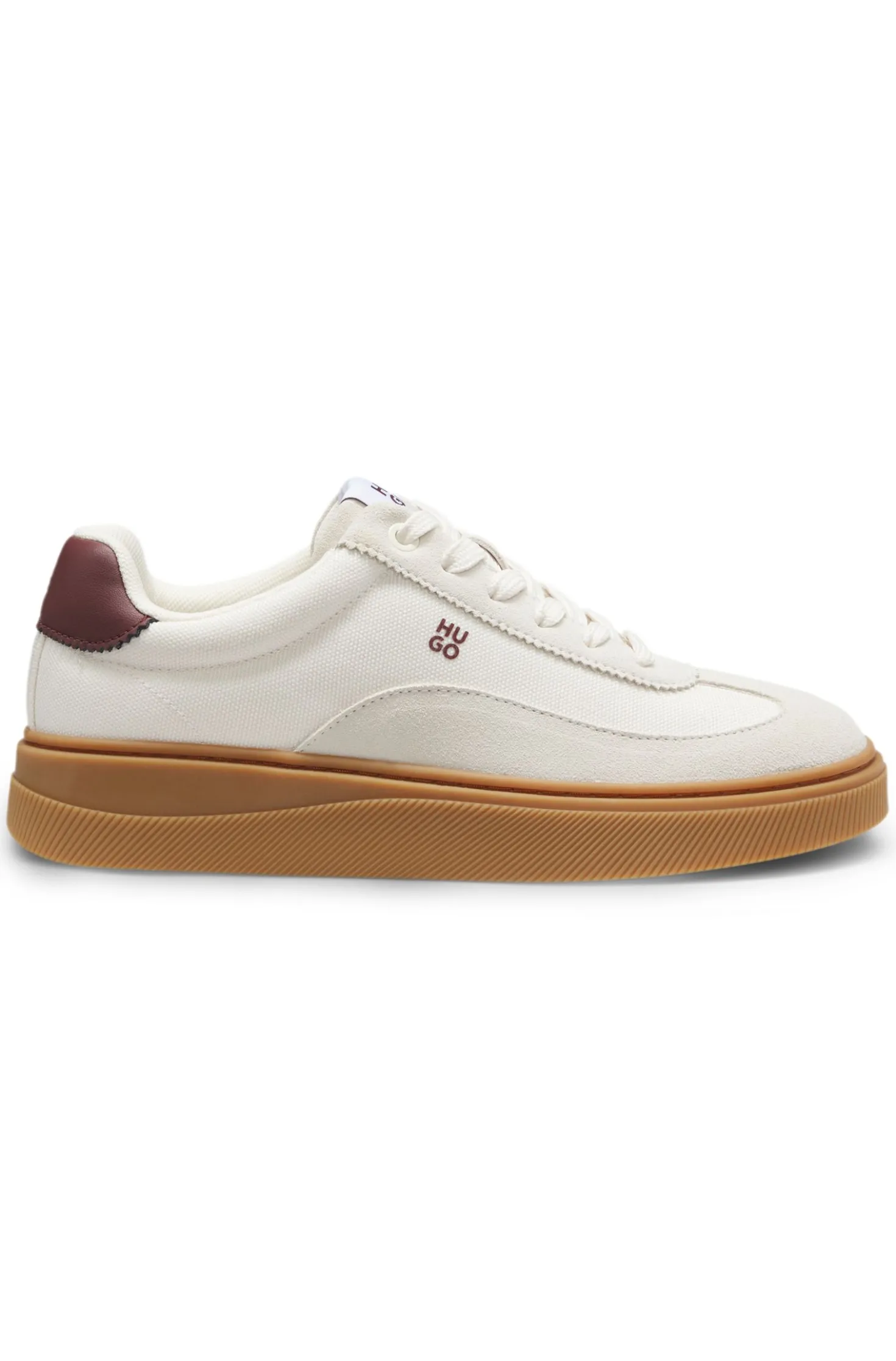 Suede-and-canvas trainers with logo details
