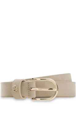 Suede belt with gold-tone Double B monogram