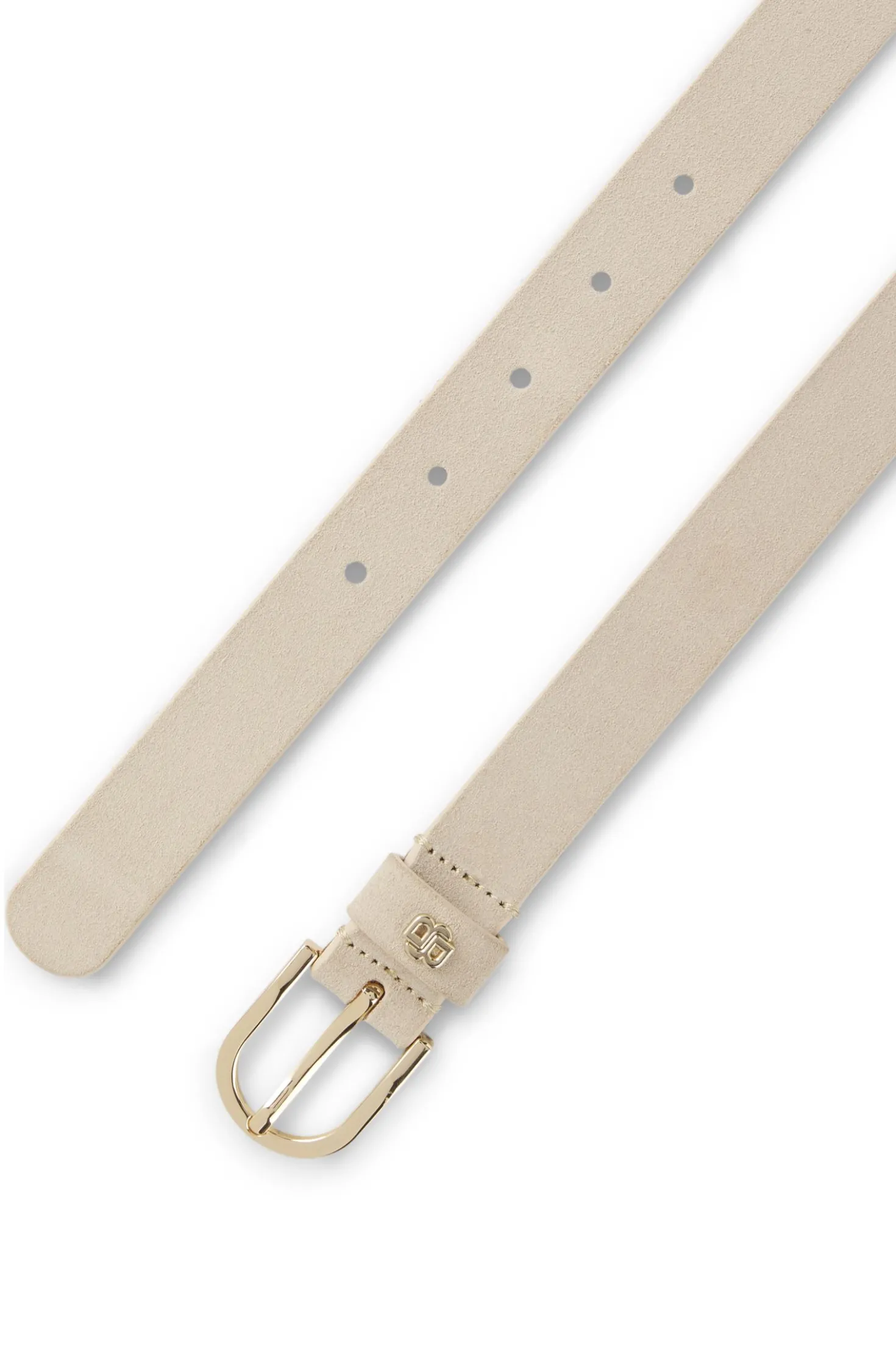 Suede belt with gold-tone Double B monogram