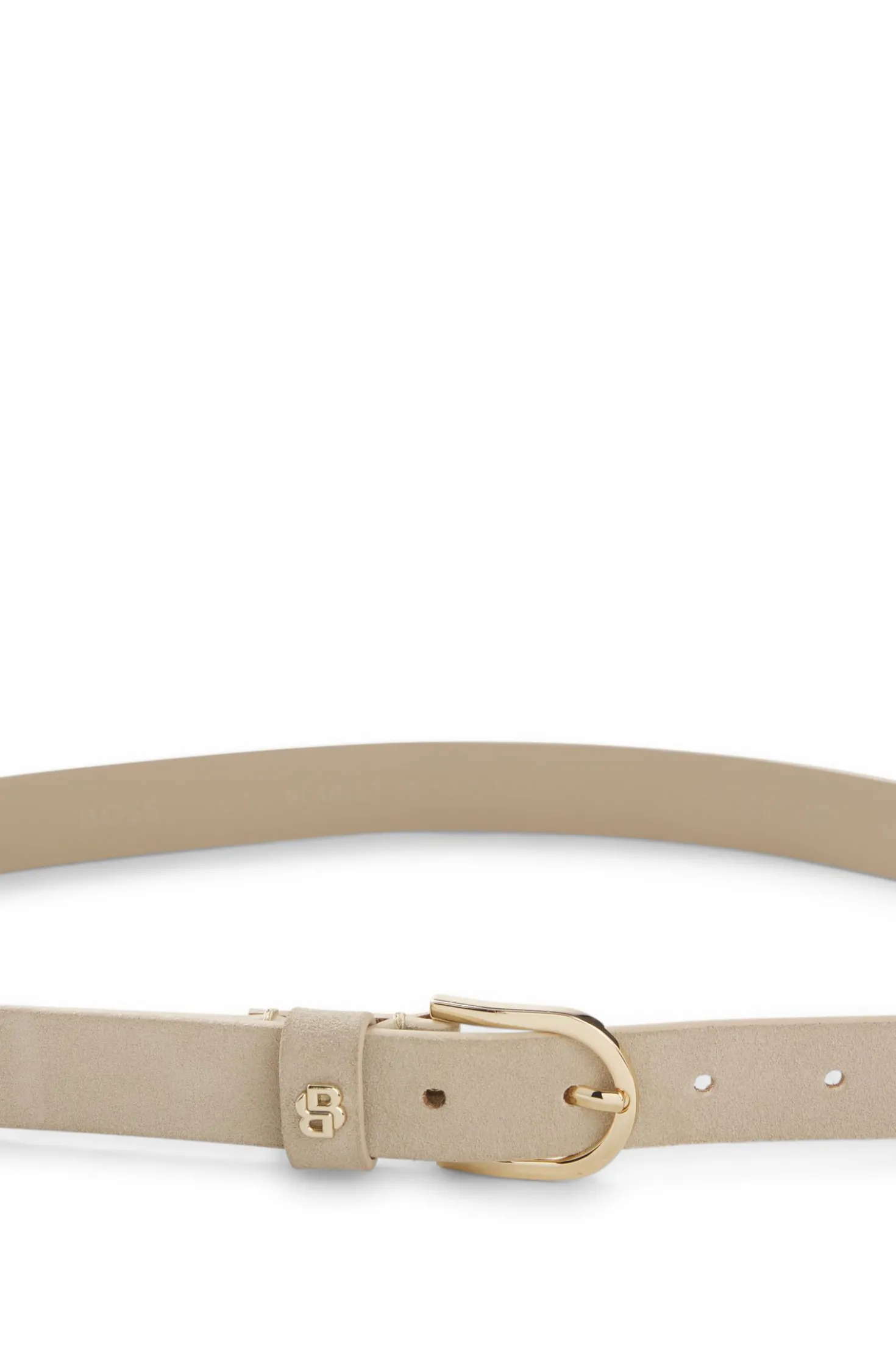 Suede belt with gold-tone Double B monogram