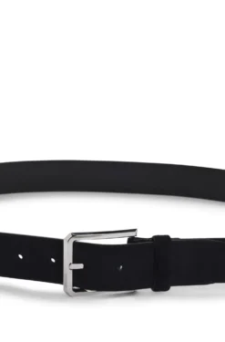Suede belt with silver-tone buckle