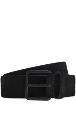 Suede belt with tonal pin buckle